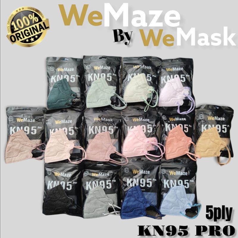MASKER KN95 PRO WEMASK WEMAZE 5PLY ISI 10 PCS WARNA PREMIUM MASKER KF Wemask Careion Mouson duckbill