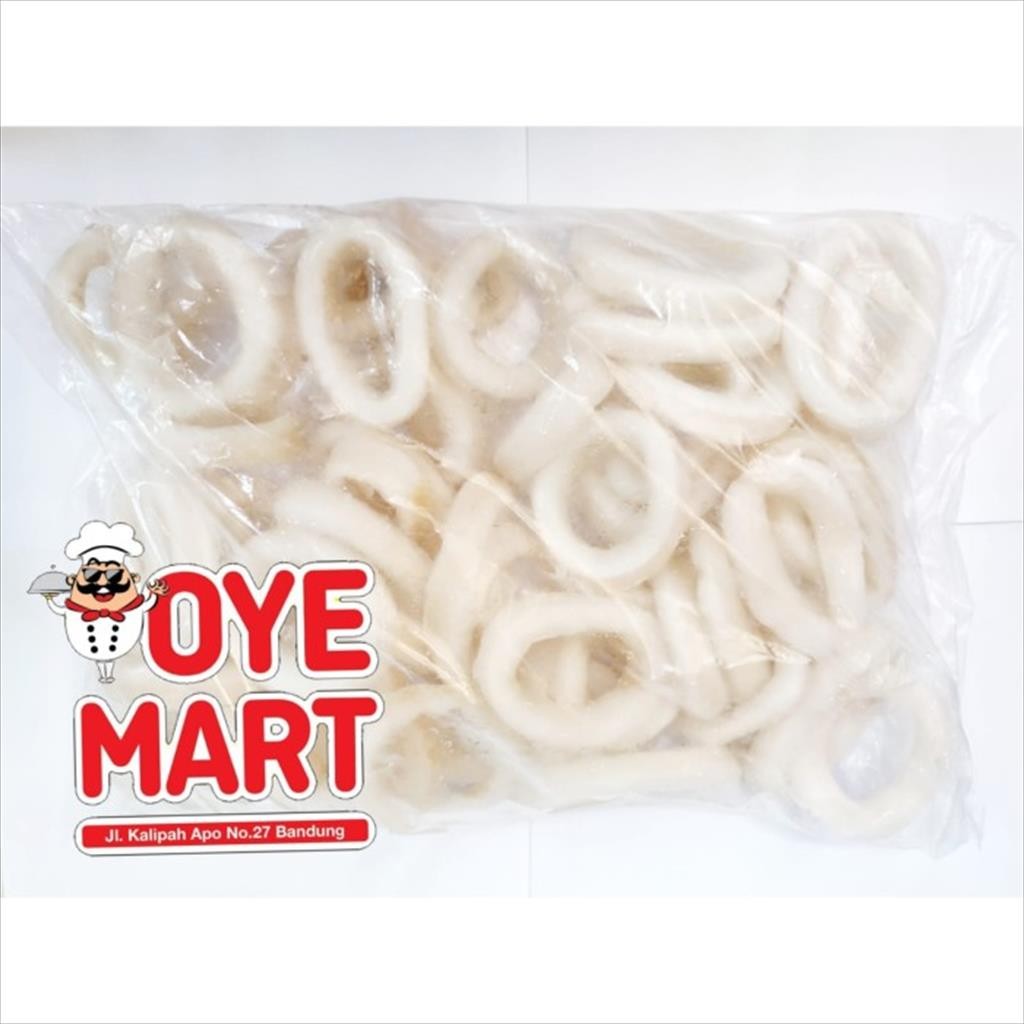 

CUMI RING FROZEN CURAH 1KG / SQUID CALAMARI RING BESAR