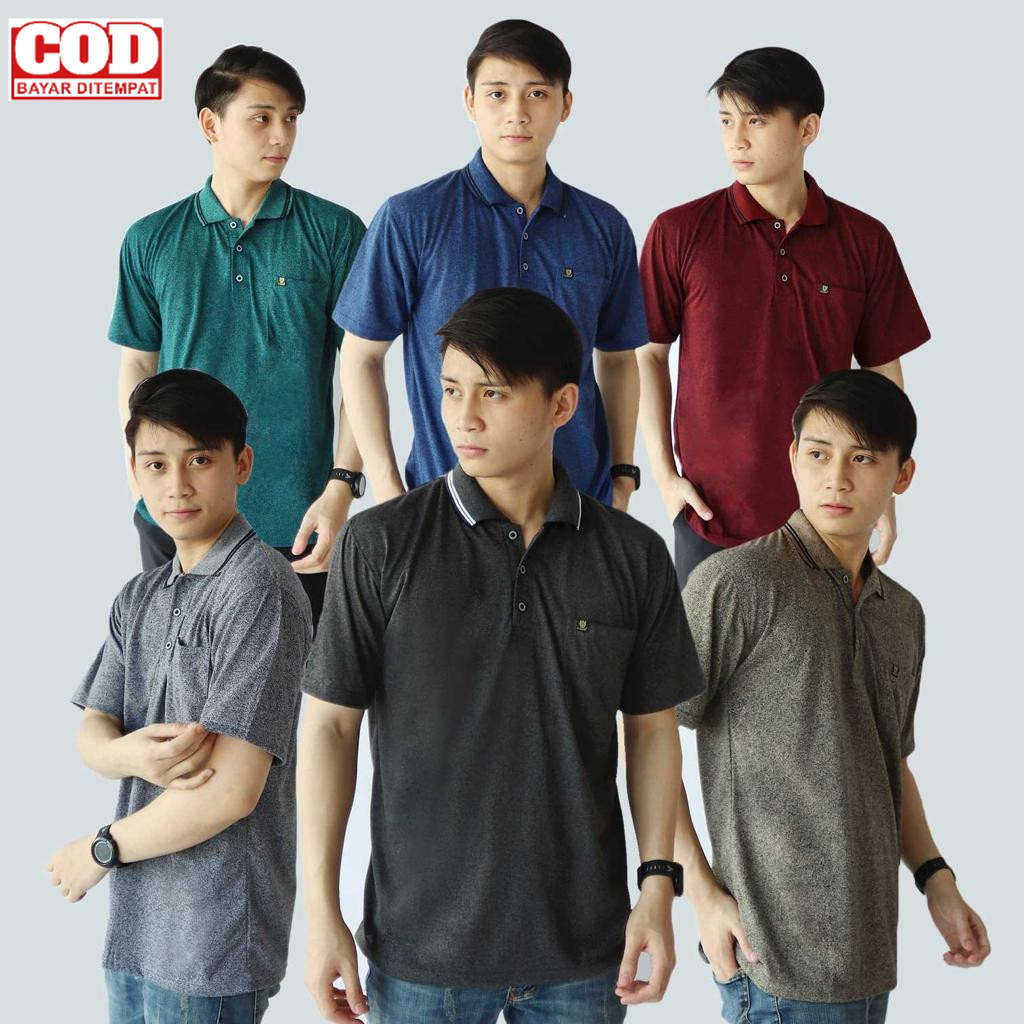 Liso wear - Kaos kerah pria jumbo polos saku dewasa | kaos polo korea twis t shirt