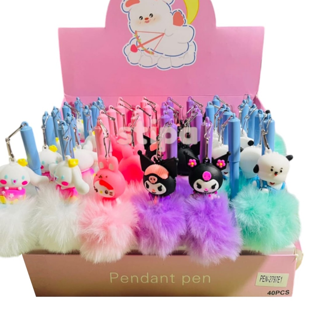 

STIPA Pena Gantung Karakter Pom Pulpen ATK Alat Tulis Sekolah Kantor Fancy Hair Ball Pen San rio