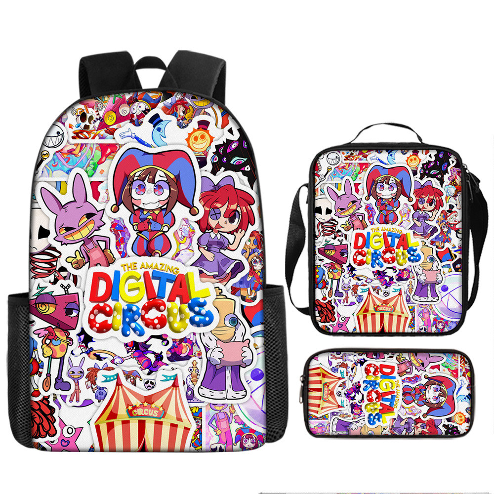 

New Cartoon Magical Digital Circus THE AMAZING DIGITAL CIRCUS Student Fashion Casual School Bag Shoulder Bag Pencil Bag Printing