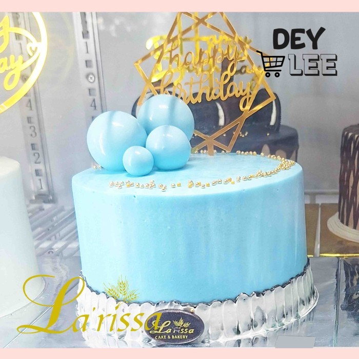 

LARISSA Kue Ulang Tahun LIGHT BLUE BALLS Bulat 15cm Birthday Cake Bandung