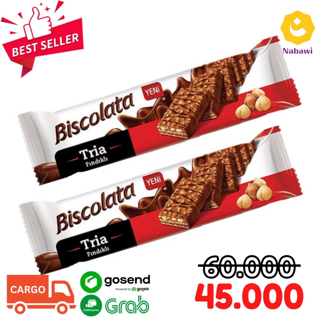 

Biscolata Tria 100 Gram Halzenut Chocolate Coated Wafer With Halzenut