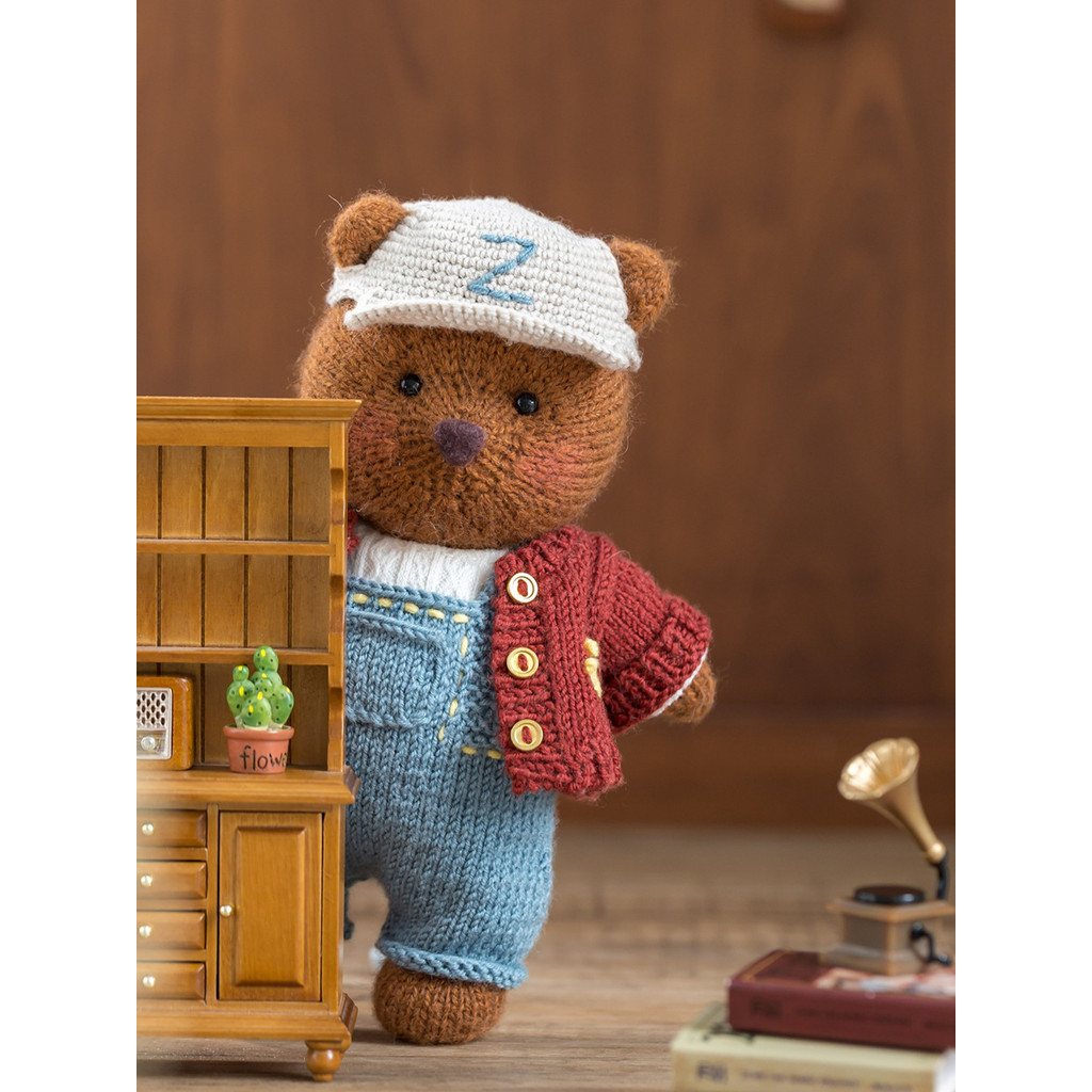 Susan's Family Crochet DIY Kit Cookie Bear Stick Needle Doll Materials Package DIY Crochet Doll Kit