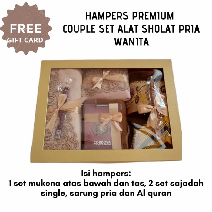 

DISKON HAMPERS KADO HADIAH ULANG TAHUN WEDDING COUPLE SET ALAT SOLAT LENGKAP - dengan al quran