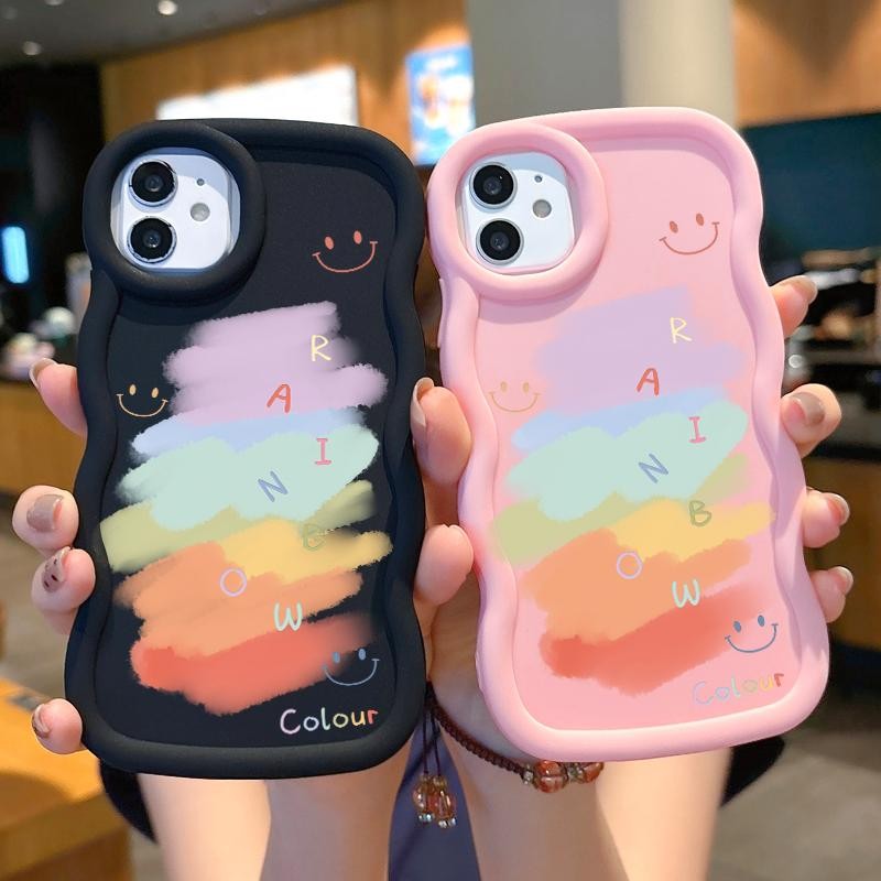 Soft Case  For Oppo A74 4G A76 A78 4G A9 2020 A92 A93 A95 A96 Casing Simple Smile Silicon Anticrack 