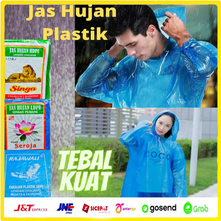 Jas Hujan Mantel Hujan Poncho Ponco Raincoat Pria Wanita Mantel Travel Ringan Tebal GOjek Grab Motor