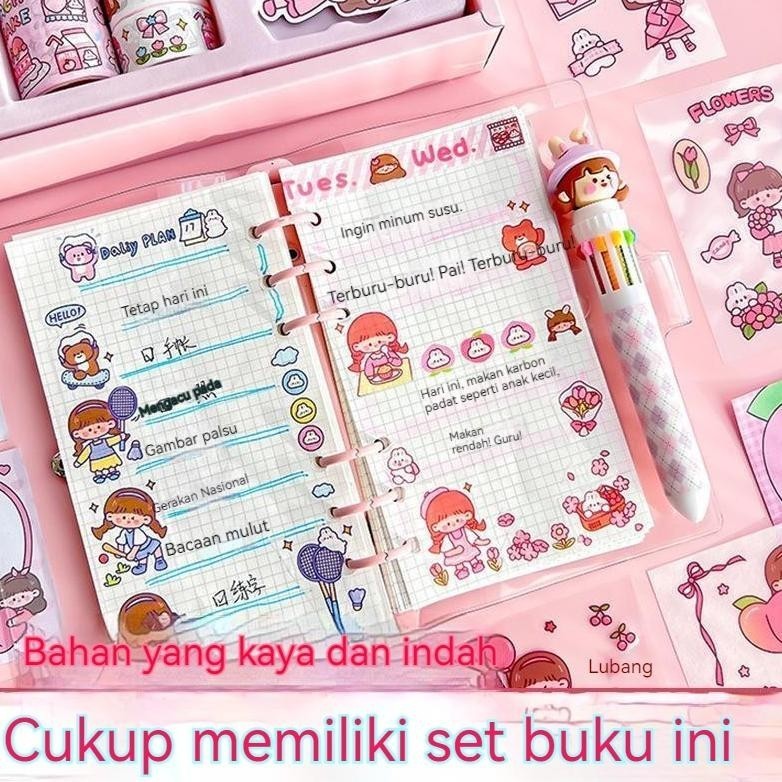 

TGH Penjual LokalR.B.C Stiker Lucu 1 Set Box Diary Book Set Korea Style Cute Stickers Set Buku Catatan Harian Paket Murah Buku Harian Alat Tulis Estetik Lettering Book Lettering Pen Gadis Cantik Hati Buku Stiker Hadiah Mengatur TERLARIS
