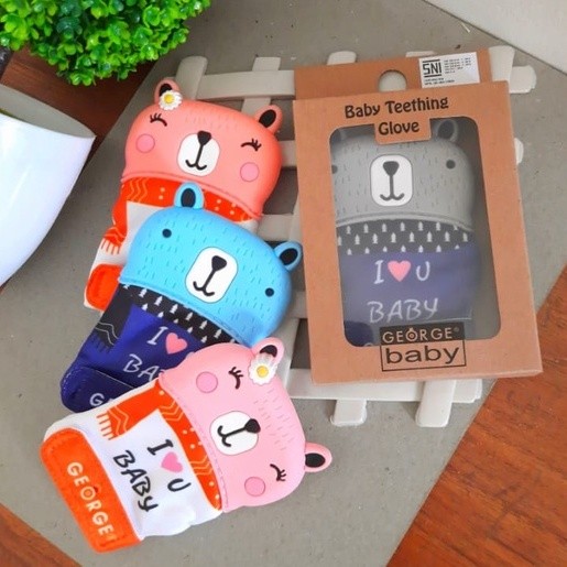 GEORGE BABY Teether Glove Bear