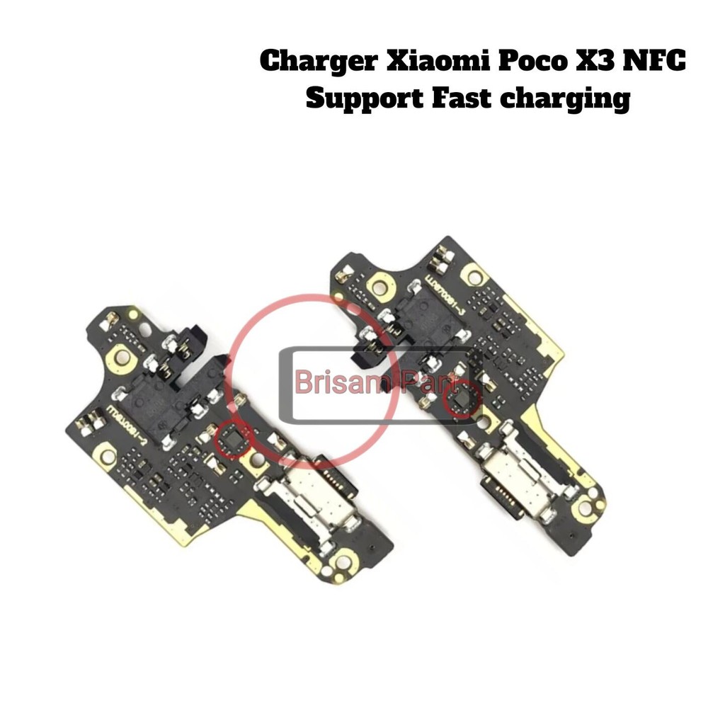 Konektor Charger Xiaomi Poco X3 NFC Support Fast charging Board Charger Papan Cas Mic Hf + IC Poco X