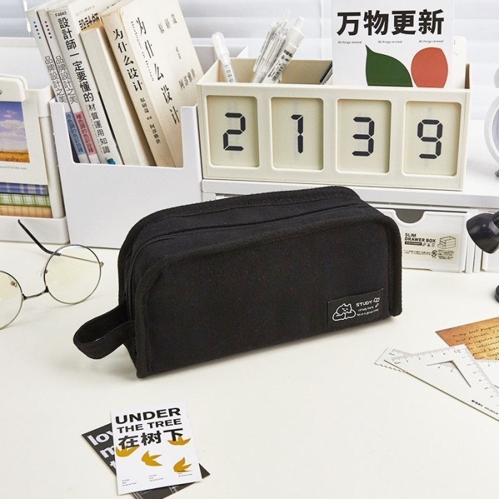 

[Promo] Kotak Pensil Tempat Pensil Aesthetic Kapasitas Besar - black