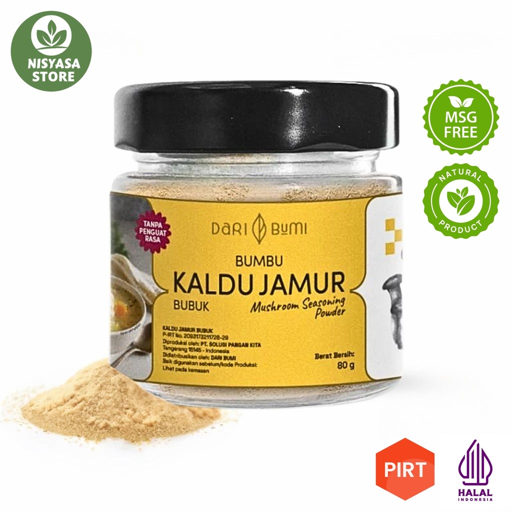 

Dari Bumi Kaldu Jamur Bubuk Asli Mushroom Seasoning Powder 80 Gram Mpasi Non MSG