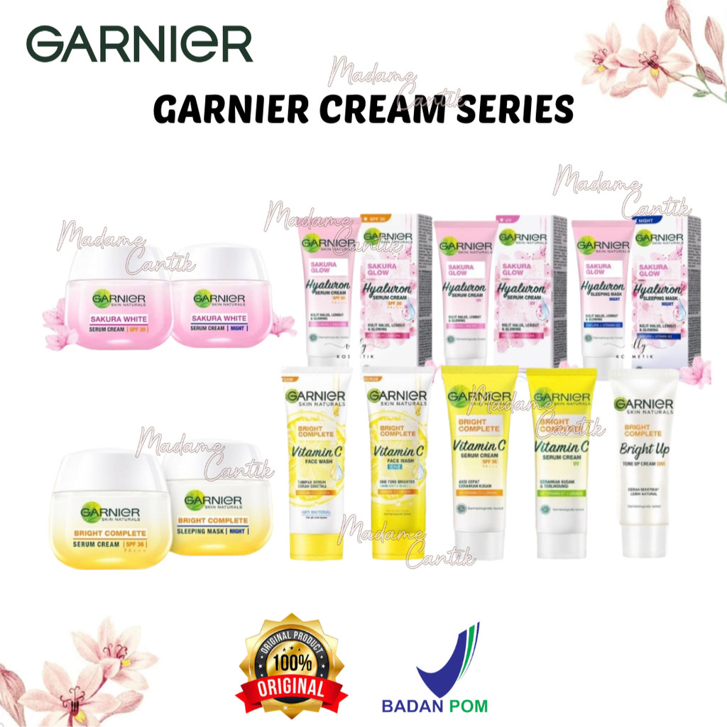 ✿ MADAME ✿ GARNIER CREAM SERIES LIGHT COMPLETE SAKURA WHITENING CREAM TONE UP