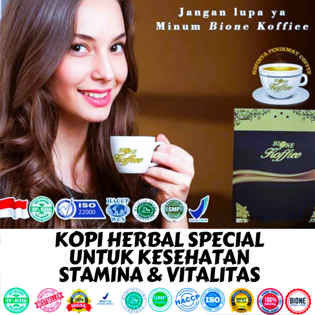 

Original Bione Koffiee 6 Sachet || Kopi Herbal Special Kesehatan Stamina