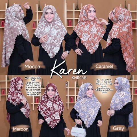 OVAL HIJAB KAREN DIOR SILK SIZE STANDAR