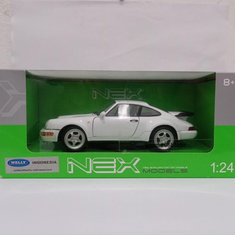 Diecast Miniatur Mobil Porsche 964 white turbo Welly 1:24 miniatur mobil sport harga murah ori