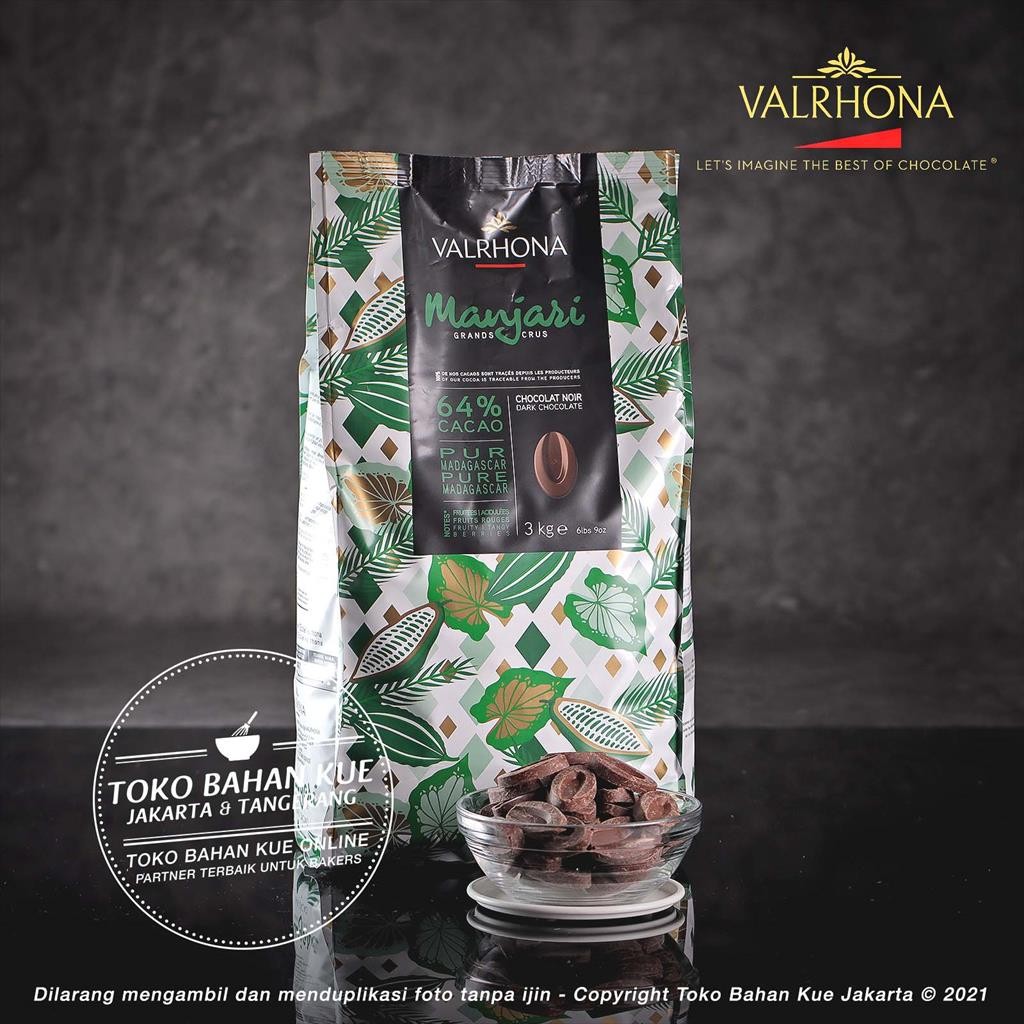 

Valrhona MANJARI 64% Dark Couverture Chocolate 500gr Cokelat Cocoa