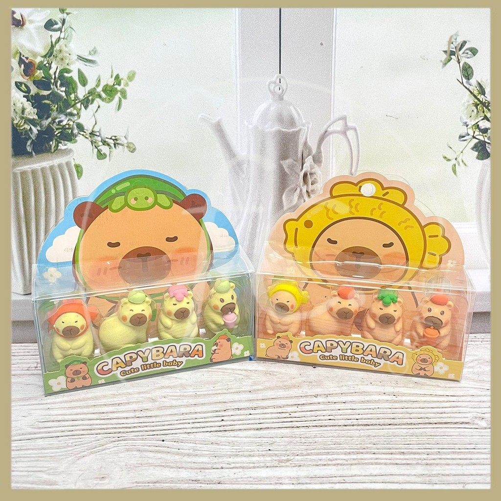 

Set 4 Pcs Penghapus / Hapusan / Setip Mika Miniatur Capybara Beruang Animal Box Mewah Eraser Warna Stationary Fancy ER-1469 Harga Grosir Ready COD