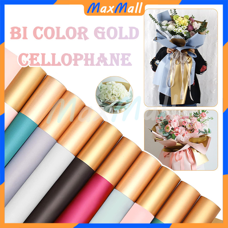 

20PCS Kertas Cellophane Kertas Buket Bunga 58X58CM Flower Wrapping Paper Bi Color Gold Emas Cellophane Bi Color Gold Two Side Gold Cellophane Kertas Buket Bunga Bicolor Gold Opp Paper Cellophane Buket Bunga Gold Colored