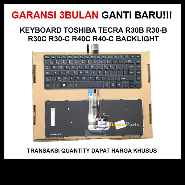 Keyboard Toshiba TECRA R30B R30-B R40C R40-C R30C R30-C Backlight NO POINTER .