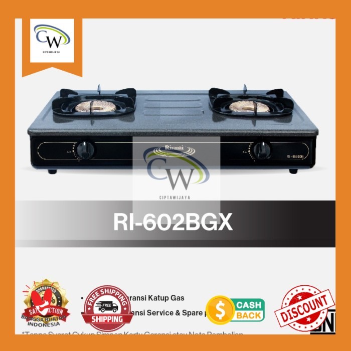 Kompor Rinnai RI 602 BGX Tornado/ Kompor Rinnai 2 Tungku RI 602 BGX