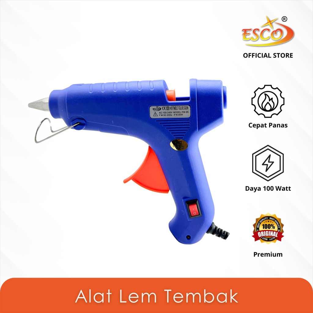 

ESCO Alat Lem Tembak / Hot Melt Glue Gun 100 Watt PW-89