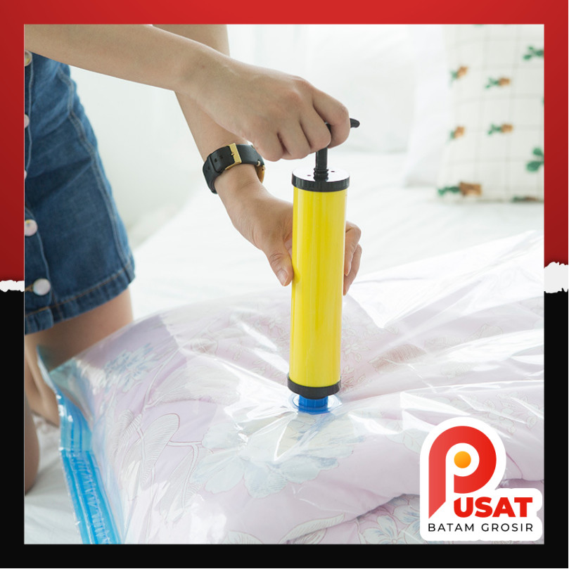 Pusat Batam Grosir - H1220 Vakum Baju Pakaian / Vacum Plastic Bag Travel / Plastik Kompresi Vakum