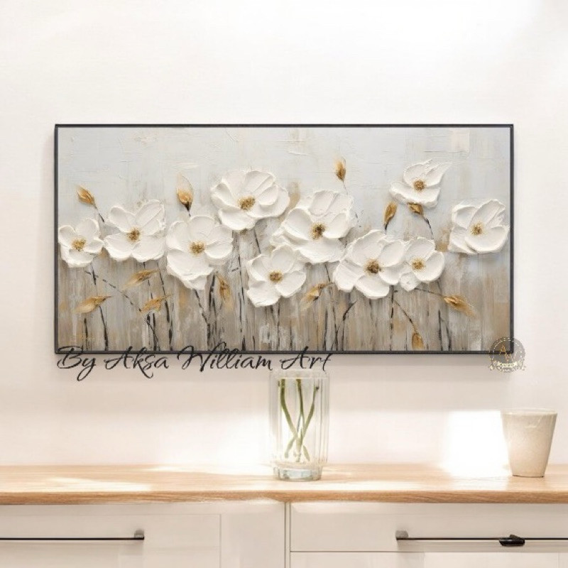 

lukisan bungan modern art painting minimalis