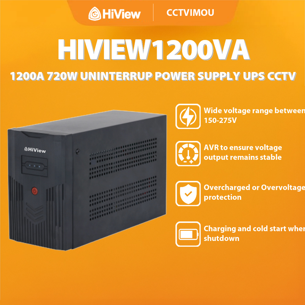 HIVIEW HIVIEW1200VA 1200A 720W UNINTERRUPTIBLE POWER SUPPLY UPS CCTV