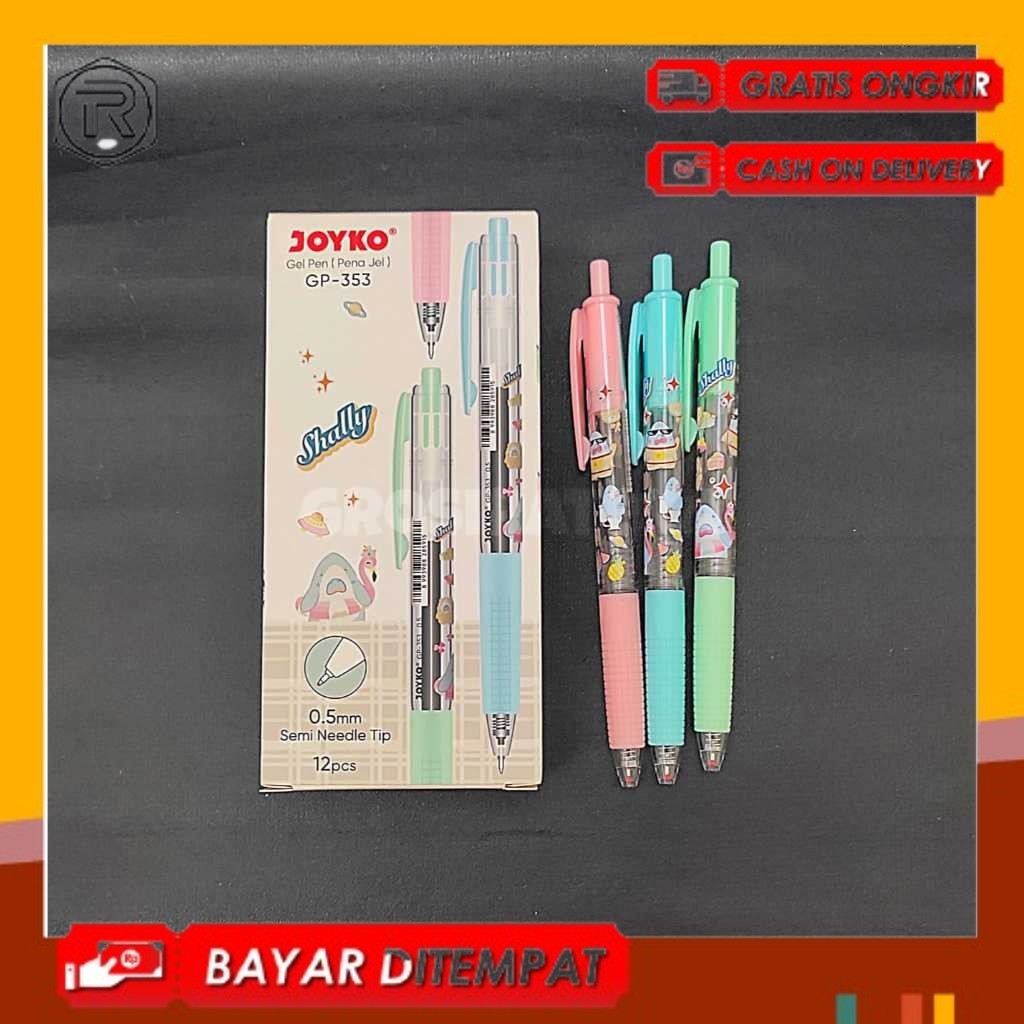

BALLPOINT, BOLPEN, POLPEN, PULPEN GEL PEN GP 353 HITAM JOYKO