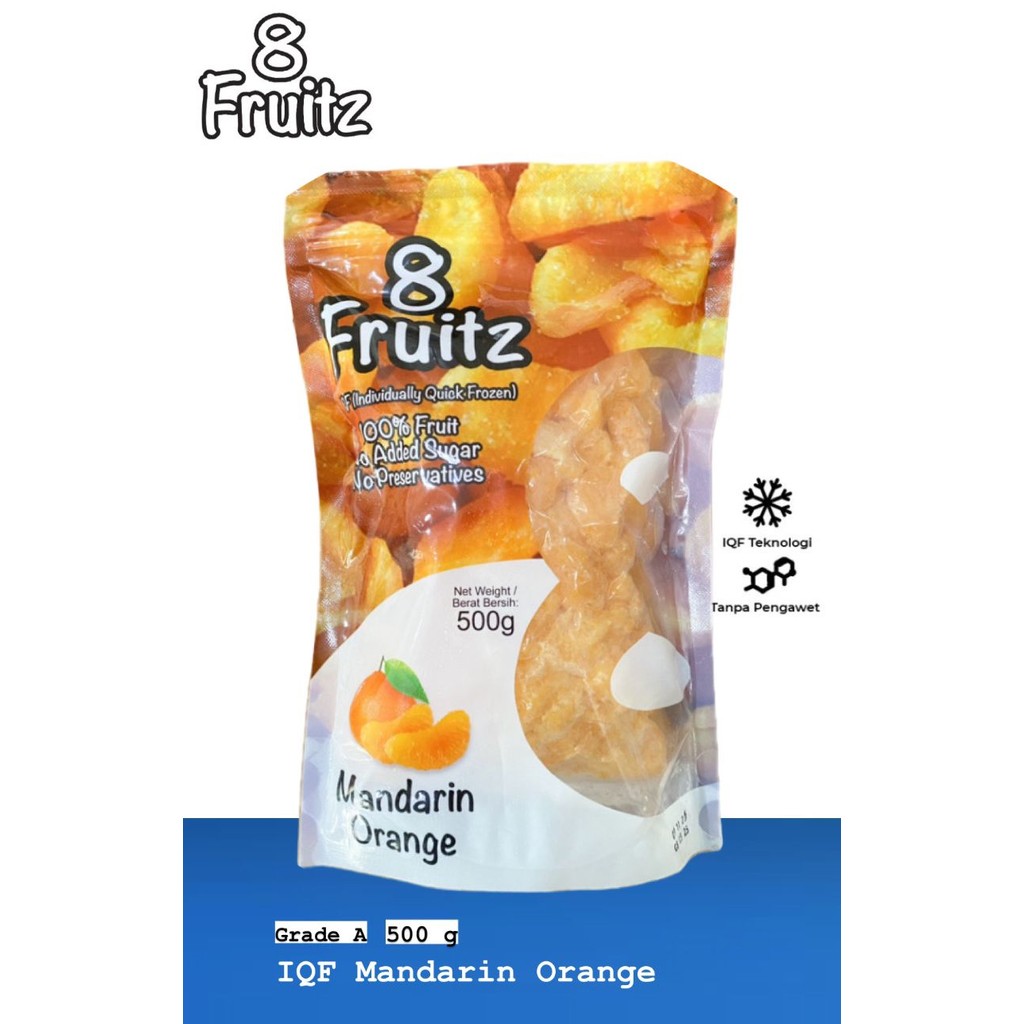 500g IQF Frozen Mandarin Oranges - 8 FRUITZ