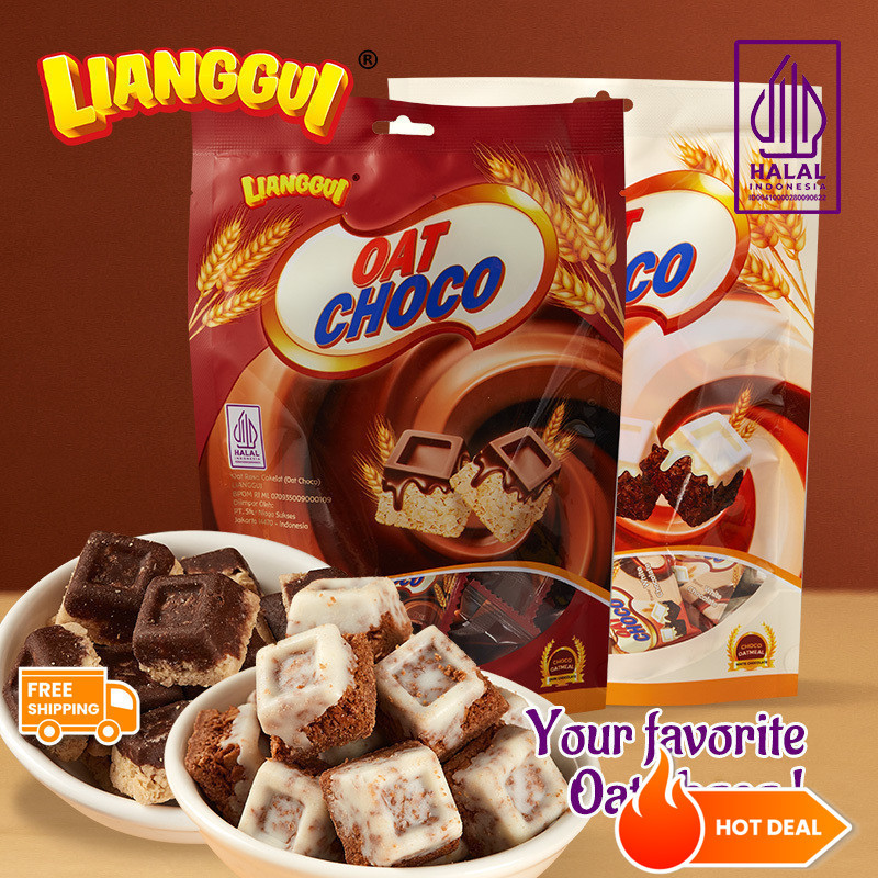 

[Makanan ringan cokelat santai]Halal Lianggui Oat Choco Oatmeal Rasa Cokelat Oatmeal Rasa Cokelat Putih 90g Sereal Sehat CHOCO COCONUT/ STRAWBERRY/ CHOCO & MILK BURSTLURRY CRISPY & SWEET Wafer Bulat Salut Chocolate Cones Flavour Wafer Roll