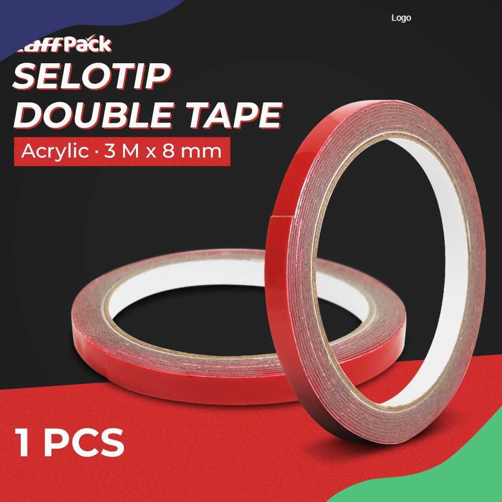 

selotip Double Tape Acrylic 3M 8mm Lem Ganda untuk Perekat yang Kuat