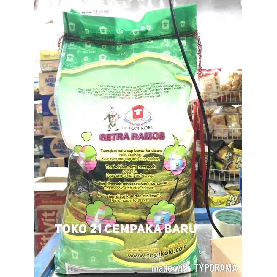 

Beras Cap Topi Koki Setra Ramos 10KG |FULL Asli Slyp Putih 10 KG Murah
