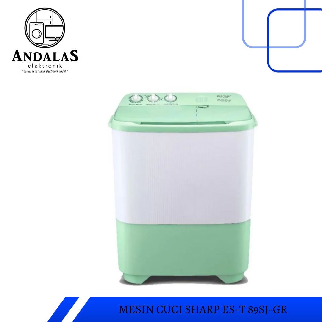 SHARP ES T 89 SJ GR AQUAMAGIC MESIN CUCI SEMI AUTO 7,5 KG / EST89SJGR