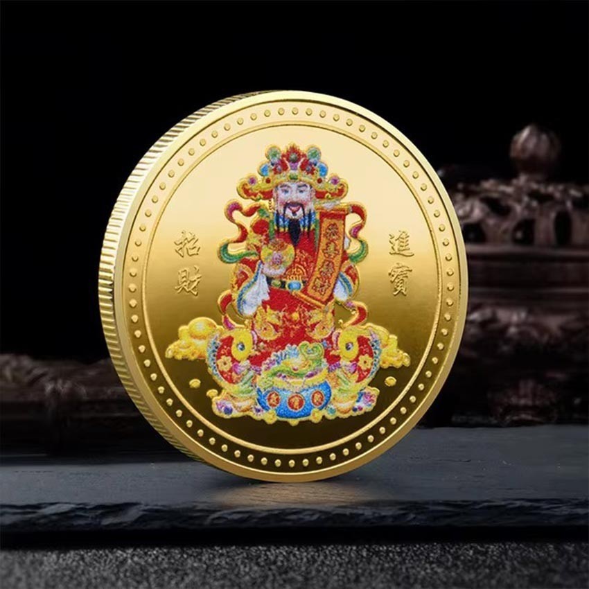 Koin Keberuntungan Souvenir Gold Coin Koin Feng Shui Dewa Rejeki / Feng Shui Koin