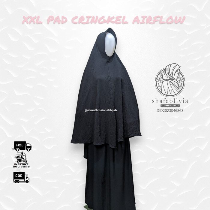 ✨TERLARIS✨ -XXL PAD CRINGKEL AIRFLOW BERGO SYARI JUMBO SHOLAT PREMIUM KERUDUNG - Biru Wardah