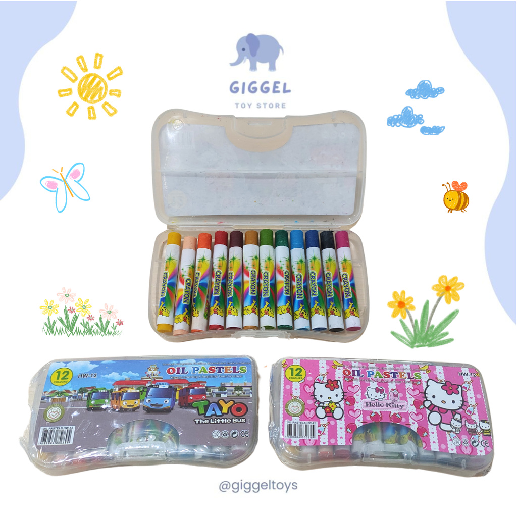 

Crayon isi 12 Warna / Krayon / Oil Pastel / Caryon untuk Mewarnai / Warna Cerah [ Giggel ]