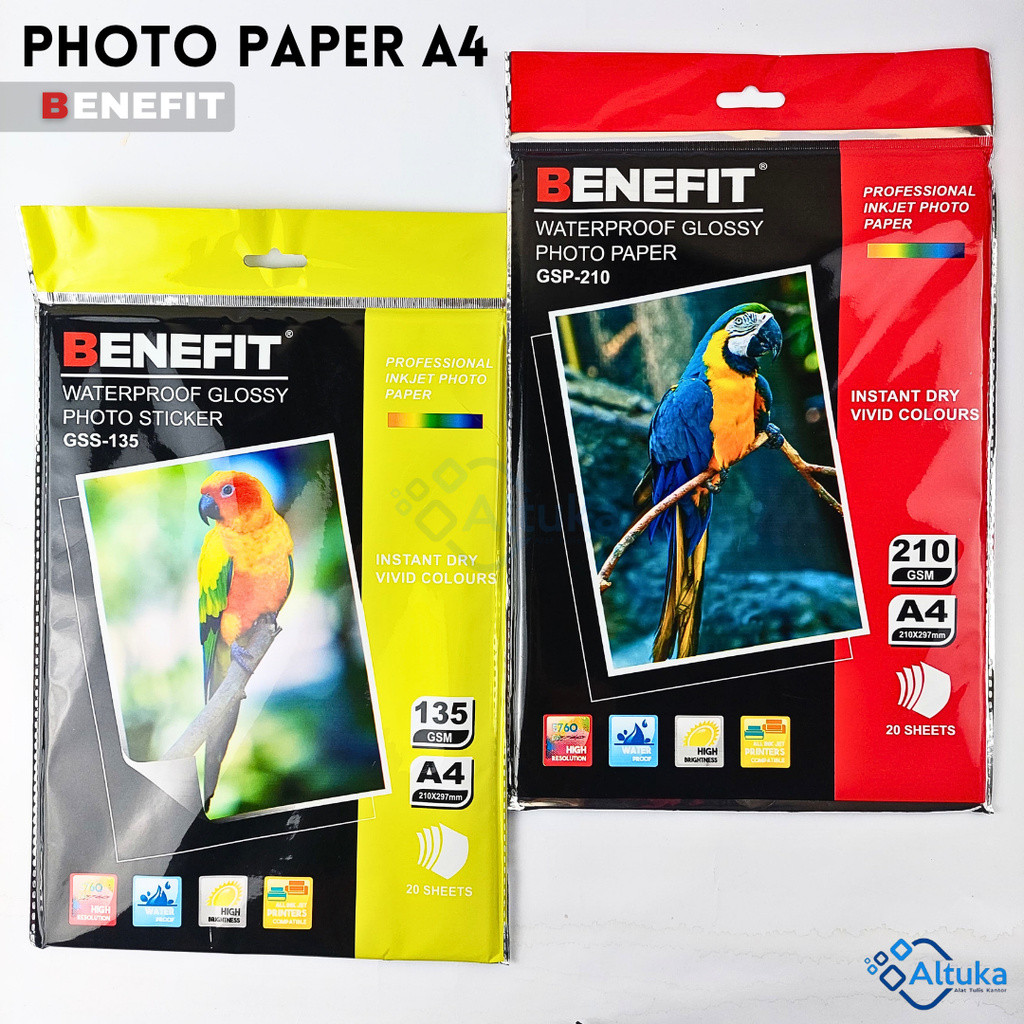

Kertas Foto Print / Photo Paper BENEFIT / Waterproof Glossy Photo Paper, Photo Sticker A4