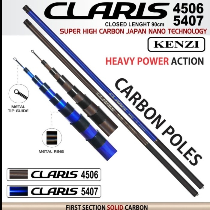 POLE / TEGEK KENZI NEW CLARIS (HEAVY POWER ACTION) - BROWN 450cm