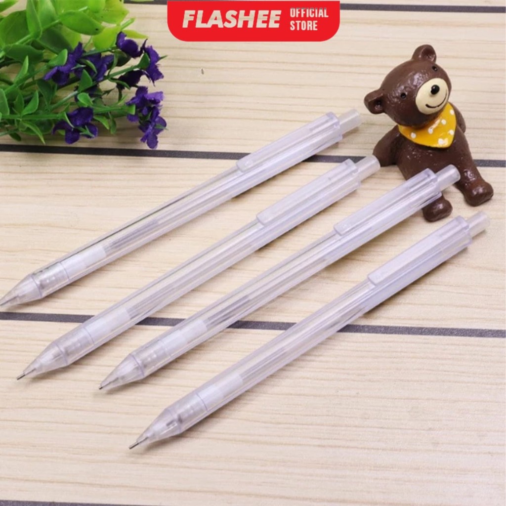 

Flashee Pensil Mekanik Transparan 0.5mm Aesthetic Muji Style Mechanical Pencil Korea Isi Ulang