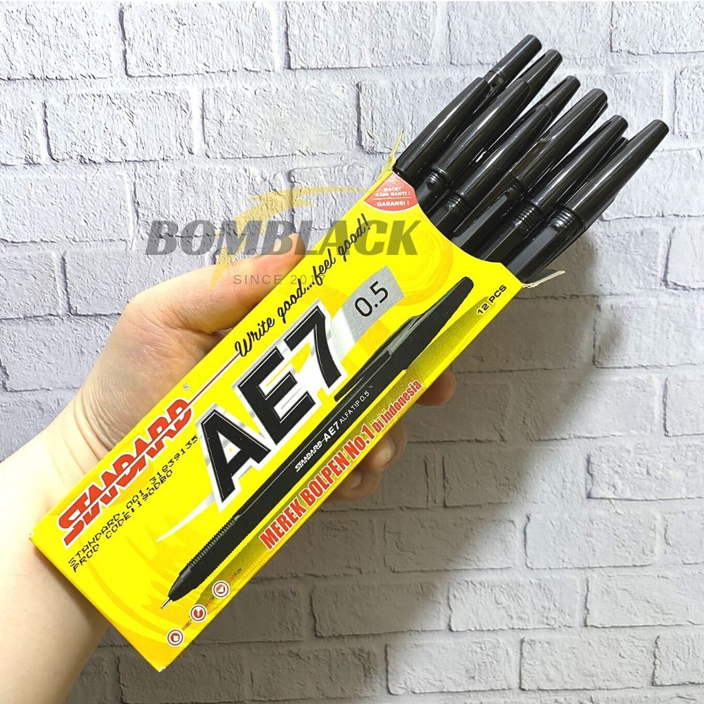 

Pulpen Pen STANDARD AE7 Pena Bolpen Ballpoint AE-7 0,5mm HITAM