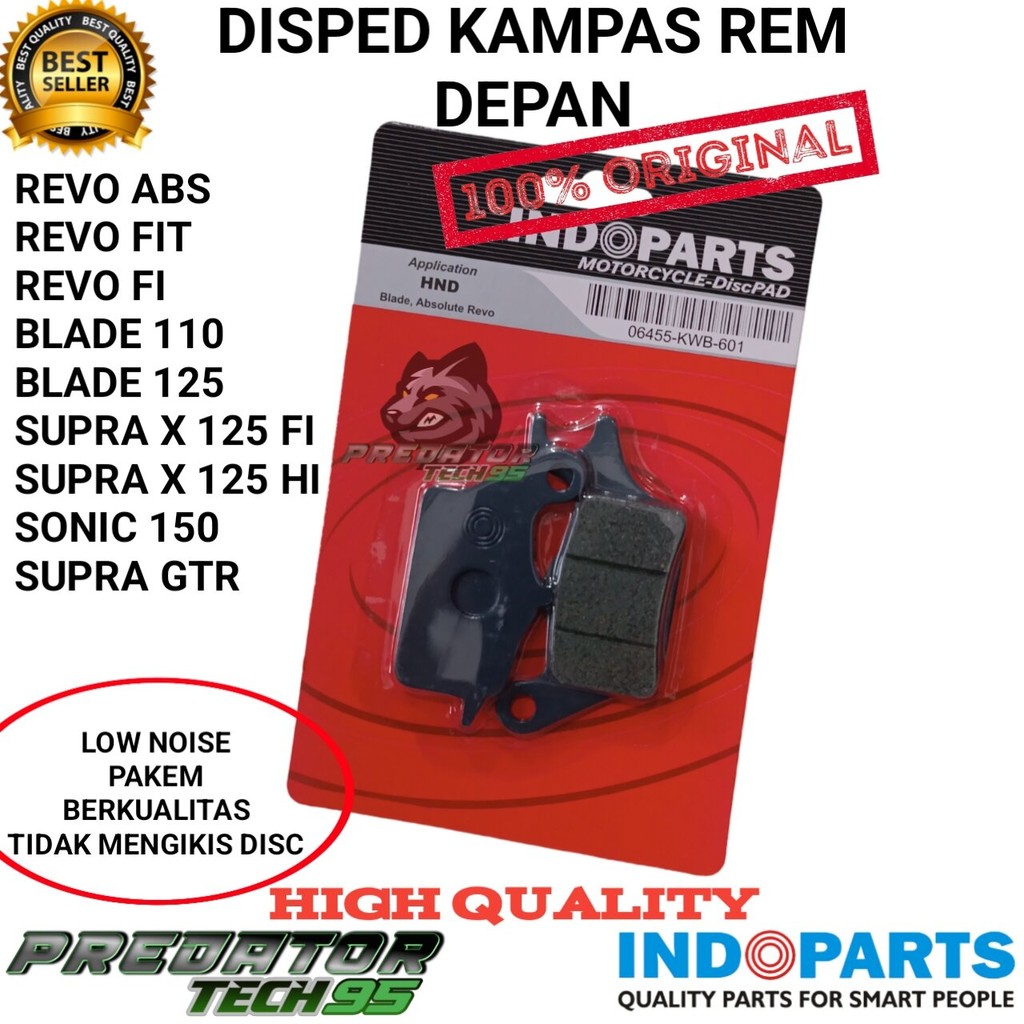 DISPAD DISPED KAMPAS CAKRAM REM DEPAN INDOPART HONDA REVO ABSOLUTE FIT FI BLADE 110 125 SUPRA X 125 
