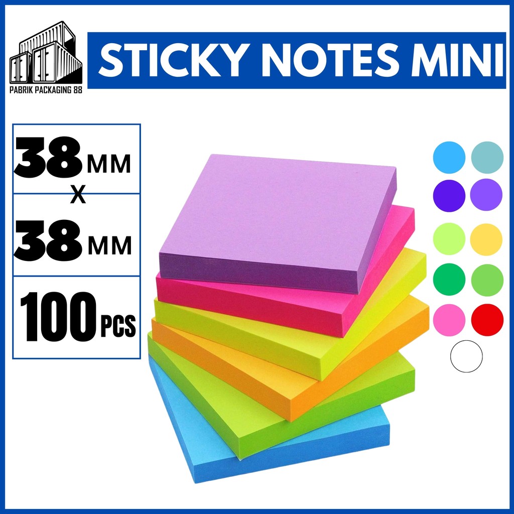 

Sticky Notes Memo 38x38 Polos Penanda Pengingat Kertas Buku Tempel 100 Lembar Perlengkapan Kantor Sekolah ATK Note Pad