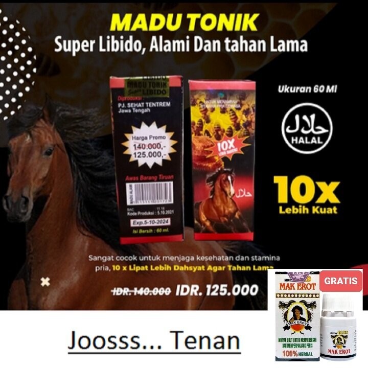 h Madu Tonik Super Libido Alami Tahan Lama Pria Lelaki 10x Lebih Kuat Original 100%