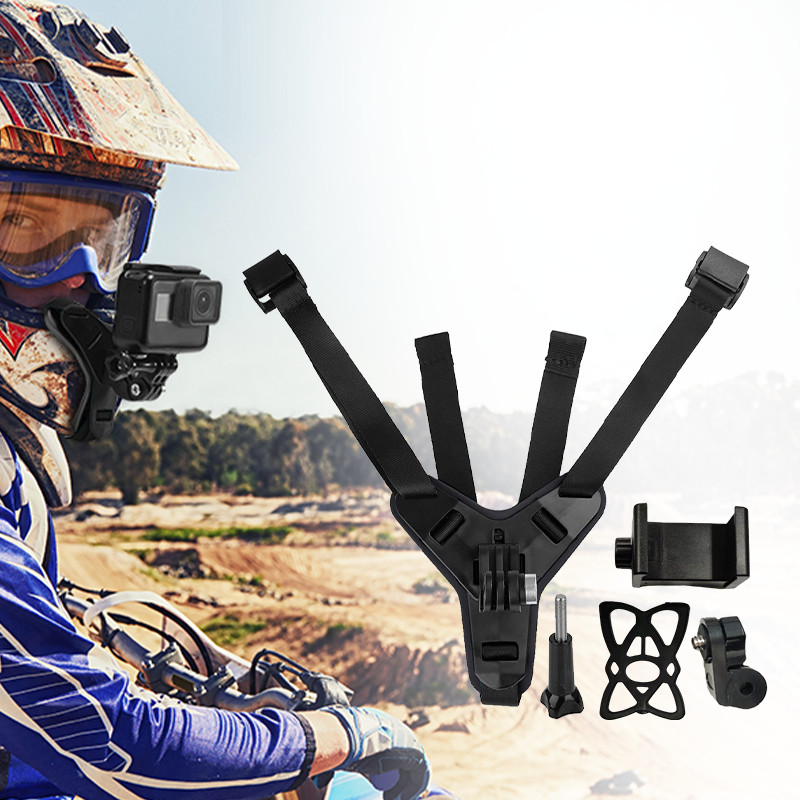 5Pcs/Set Mounting Helm Hp Gopro / Chin Strap Mount Helmet Vlog Hp Dan Action Camera