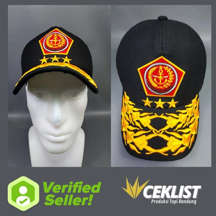TOPI MABES TNI AD RAPHAEL WARNA HITAM PATI bintang 3