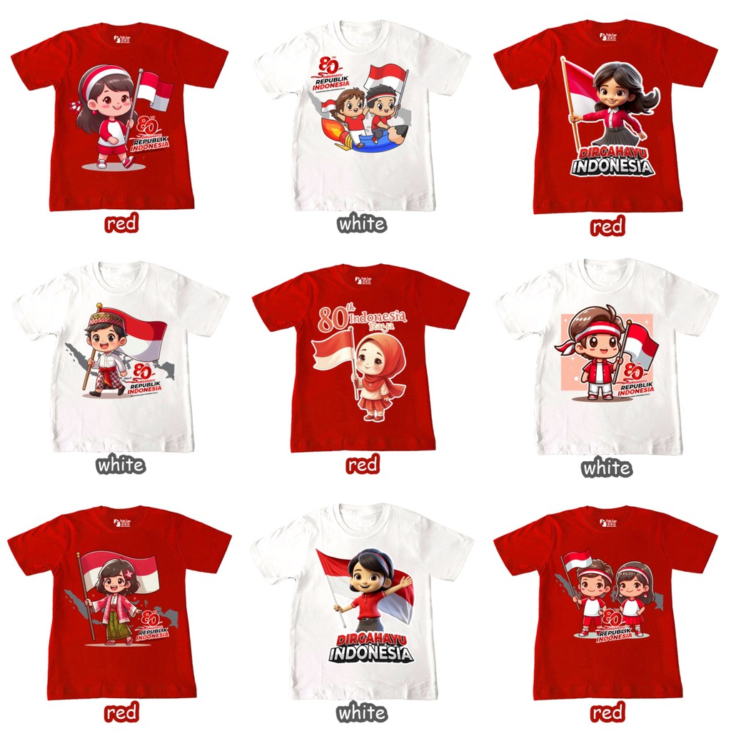 [MMW] ATASAN MERDEKA ANAK 2025 ready stock Pancasila Dirgahayu cewek cowok Hitam MERDEKA Atasan Pend