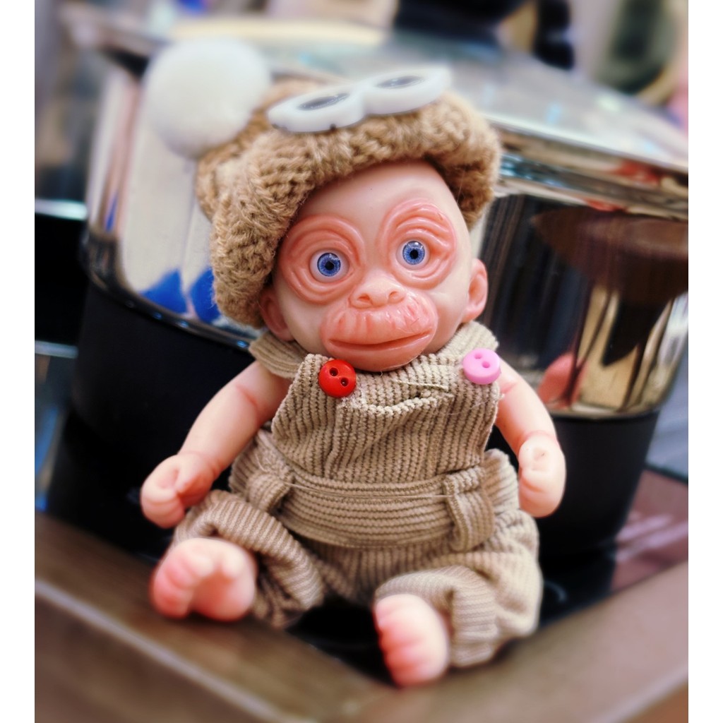 6 Inch Full Solid Silicone Monkey Reborn Doll Handmade Reborn Baby With Clothes Reborn Doll Kits Bon