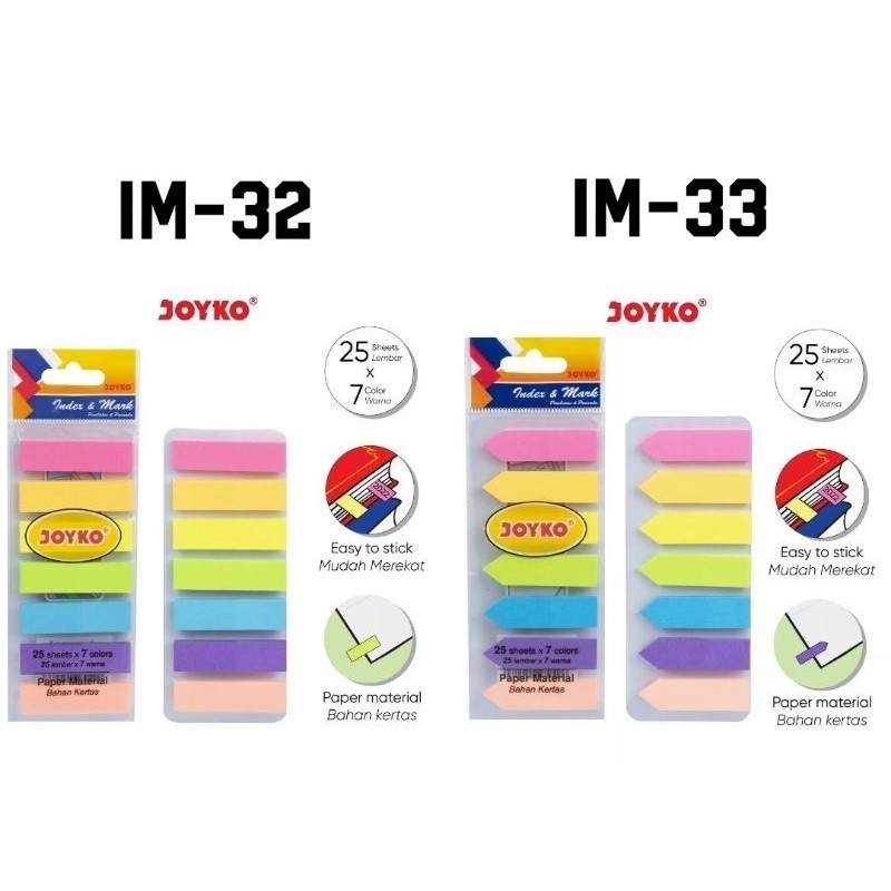 

Penanda Pembatas Kertas Index Mark Joyko IM-32 IM-33 DALINGSHOP